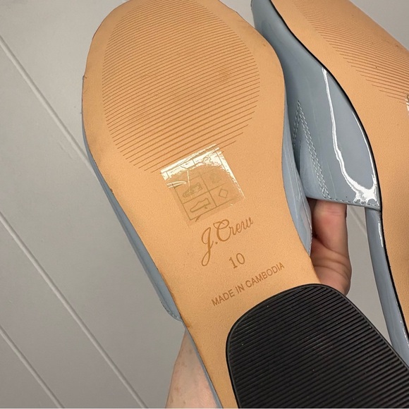NEW J. Crew 1997 Mules in Patent Leather Icy Blue Heels Slides Sandals Size 10 - Picture 9 of 9